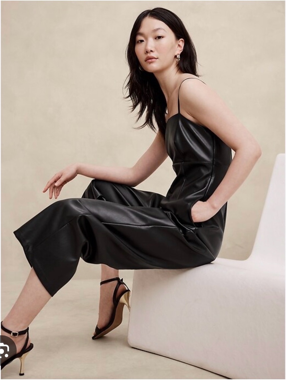 BANANA REPUBLIC $160 VEGAN LEATHER JUMPSUIT
